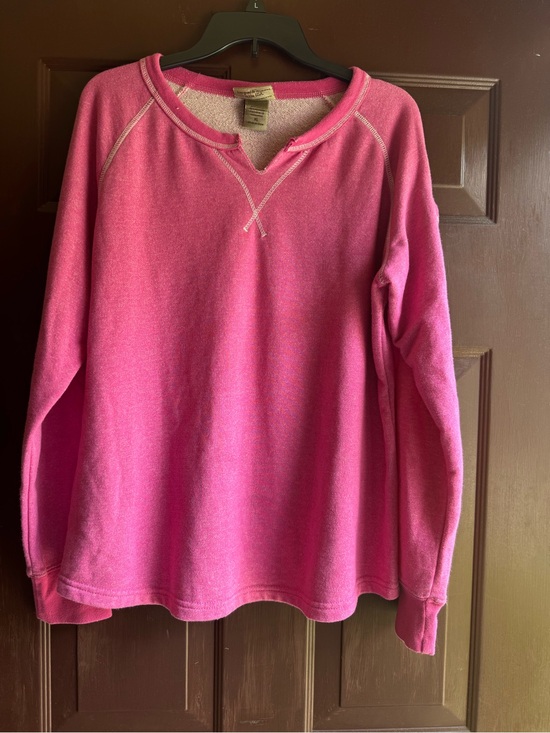Artisan Tops - Artisans Pink Long Sleeve V Neck Shirt Size XL